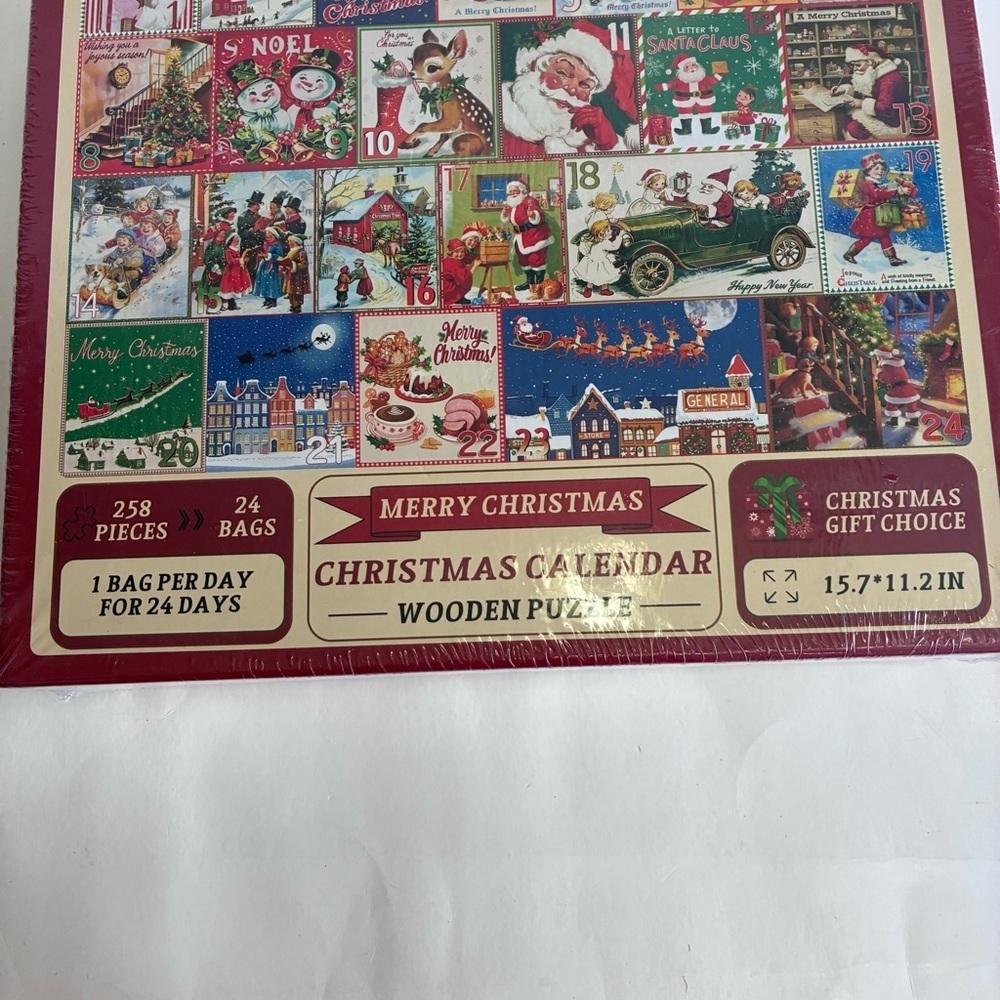 Merry Christmas Calendar Wooden Puzzle 258 pcs - Picture 2 of 7